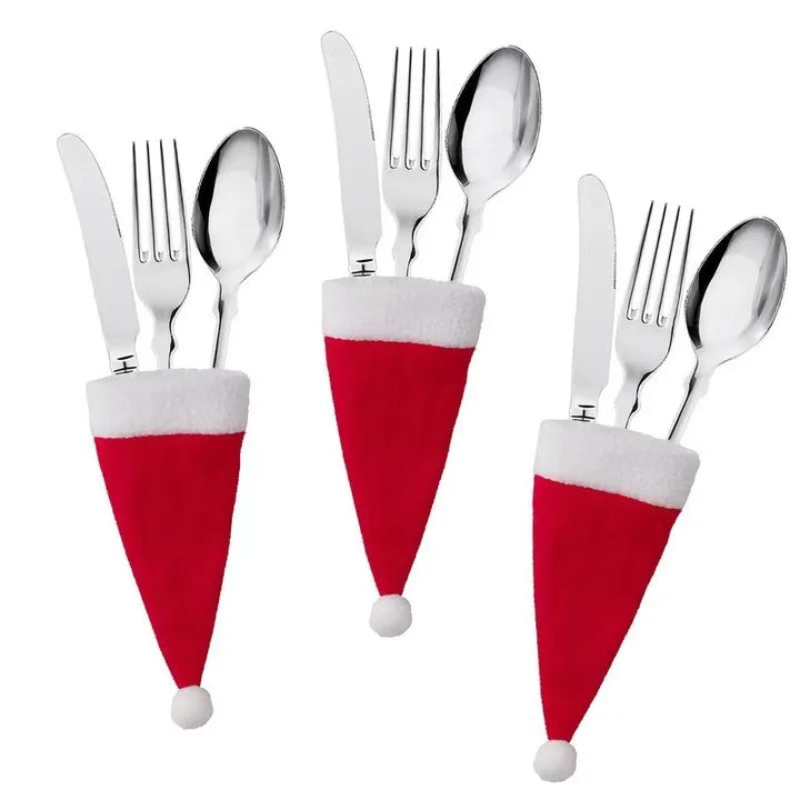 Santa's Cutlery Holders – Festive Table Décor for Christmas