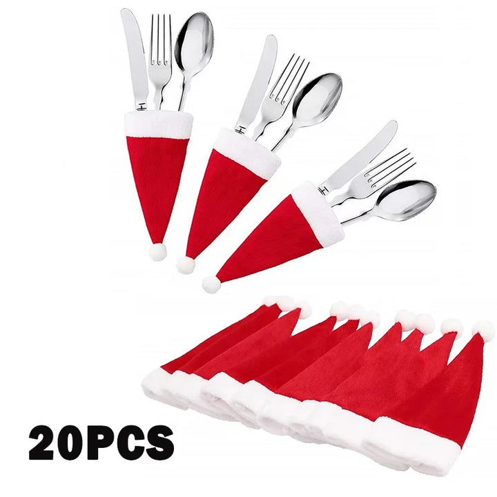 Santa's Cutlery Holders – Festive Table Décor for Christmas