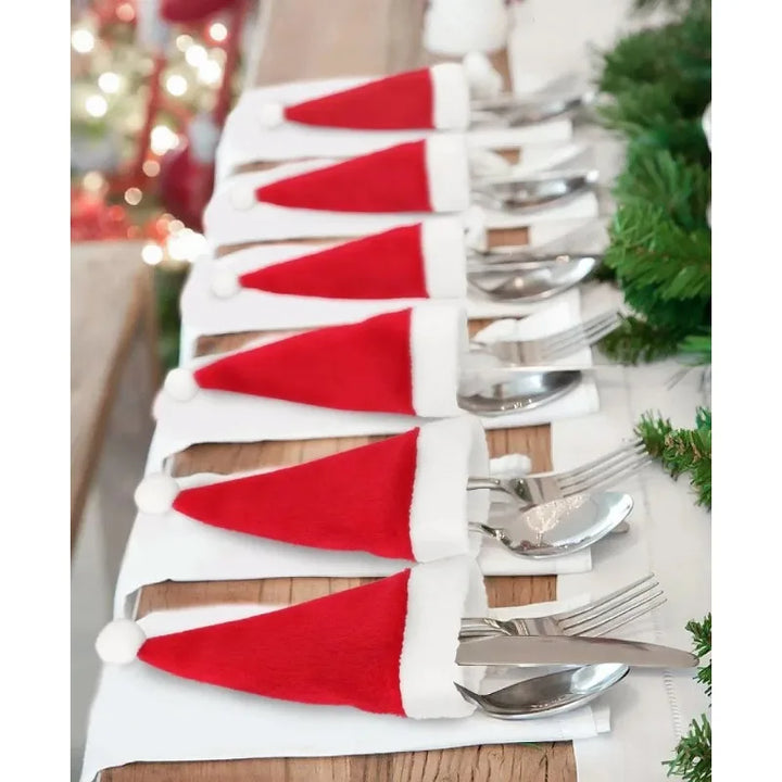 Santa's Cutlery Holders – Festive Table Décor for Christmas