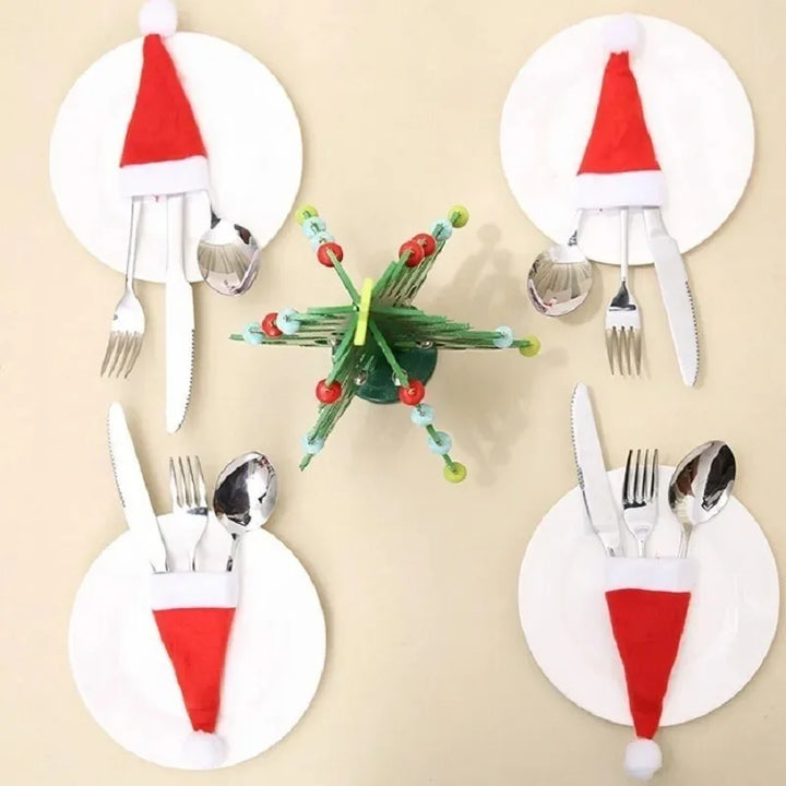 Santa's Cutlery Holders – Festive Table Décor for Christmas