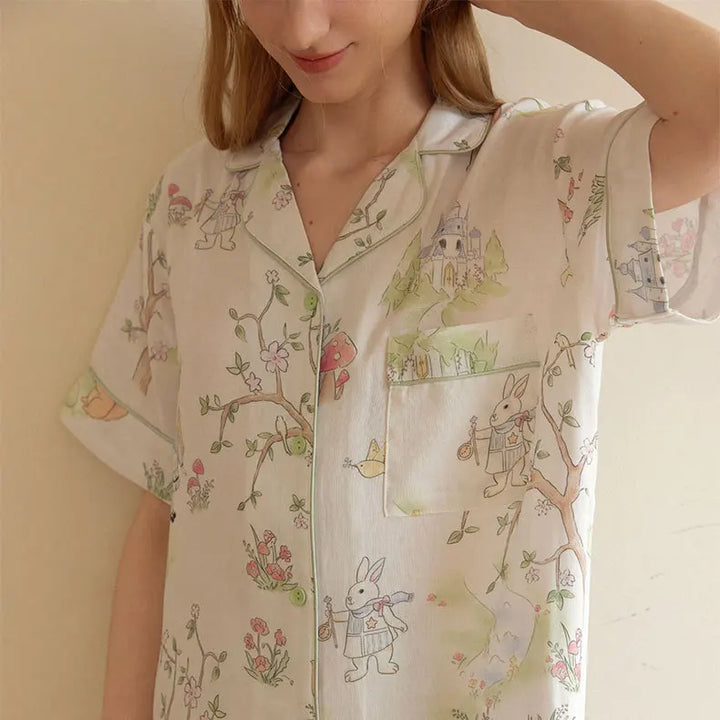 Floral Bamboo Sleep Set – Women’s Summer Pajamas