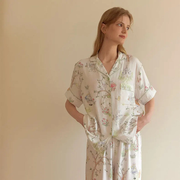 Floral Bamboo Sleep Set – Women’s Summer Pajamas